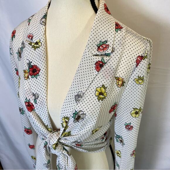 Nasty‎ Gal Collection Tied To You Floral Shirt Women’s Small Polka Dot Blouse - Picture 5 of 15